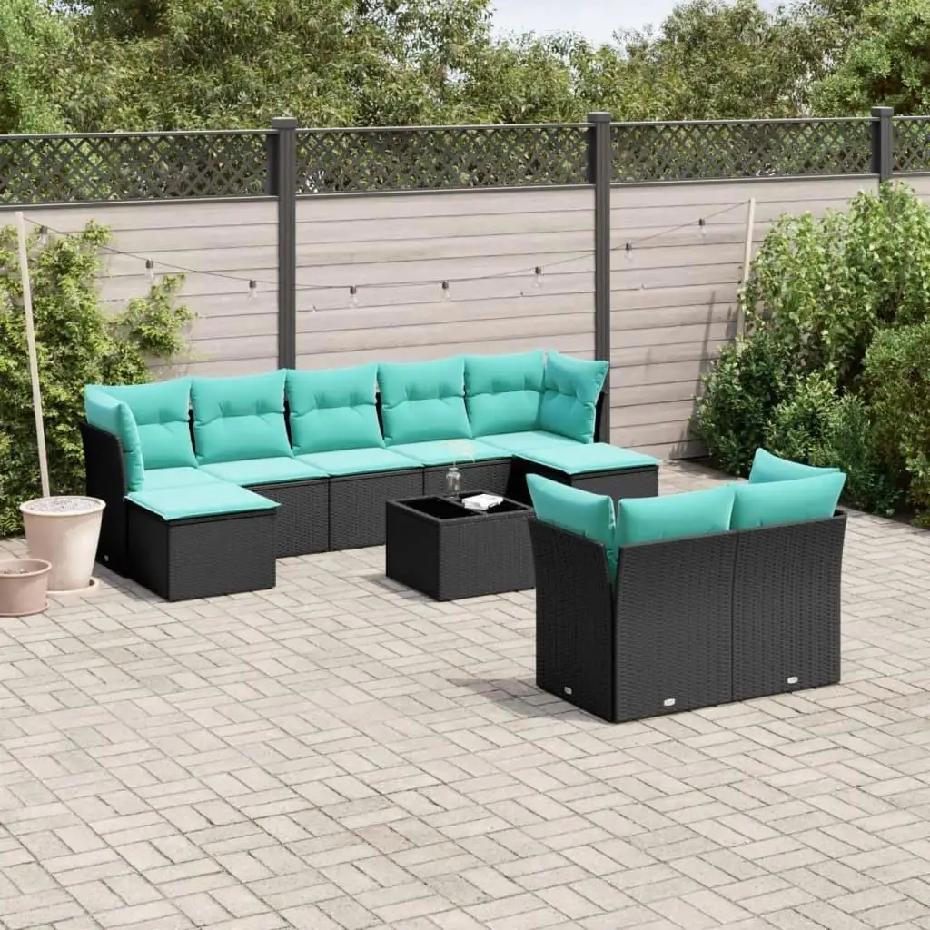 

10 Piece Outdoor Rattan Sofa Set with Cushions Comfortable Patio Furniture for Garden Balcony Poolside