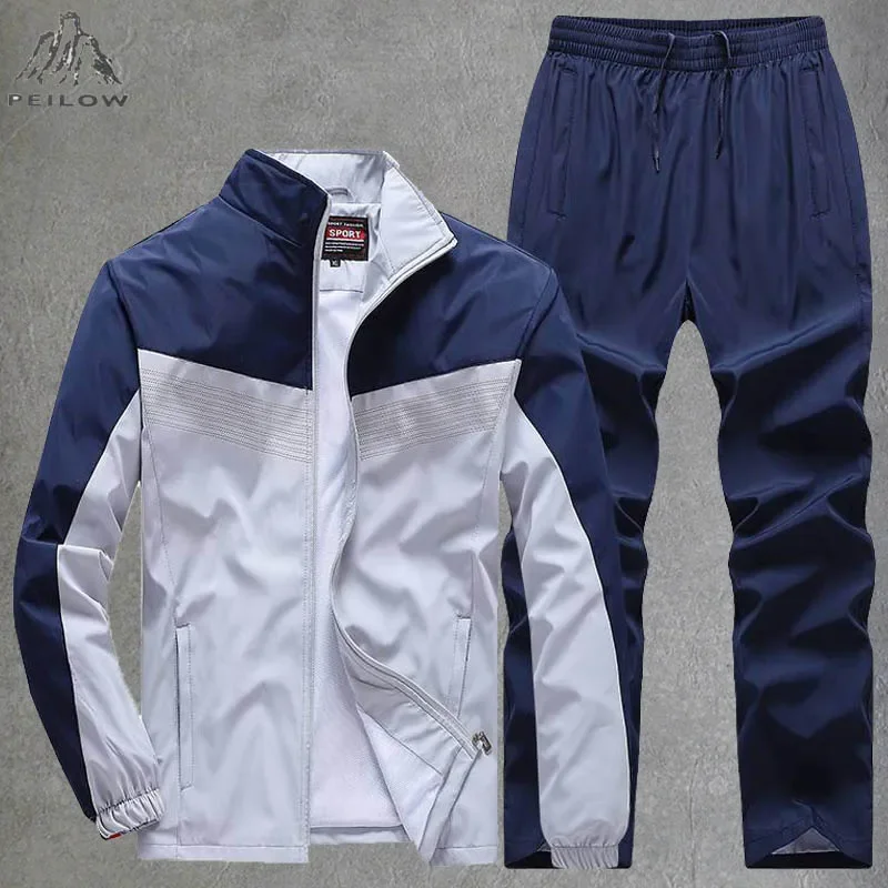 Men's Track Suits Sports Sweatsuits Full Zip Jackets Athletic Sweatpants Fitness Gym Jogging Running Basketball Tracksuits Sets