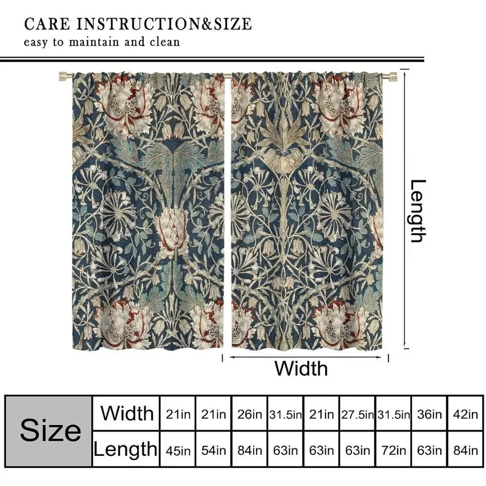 Vintage Blue Peacock Dragon 70s Style Living Room Curtains, 84x84 Inch, Blackout, Retro-Inspired