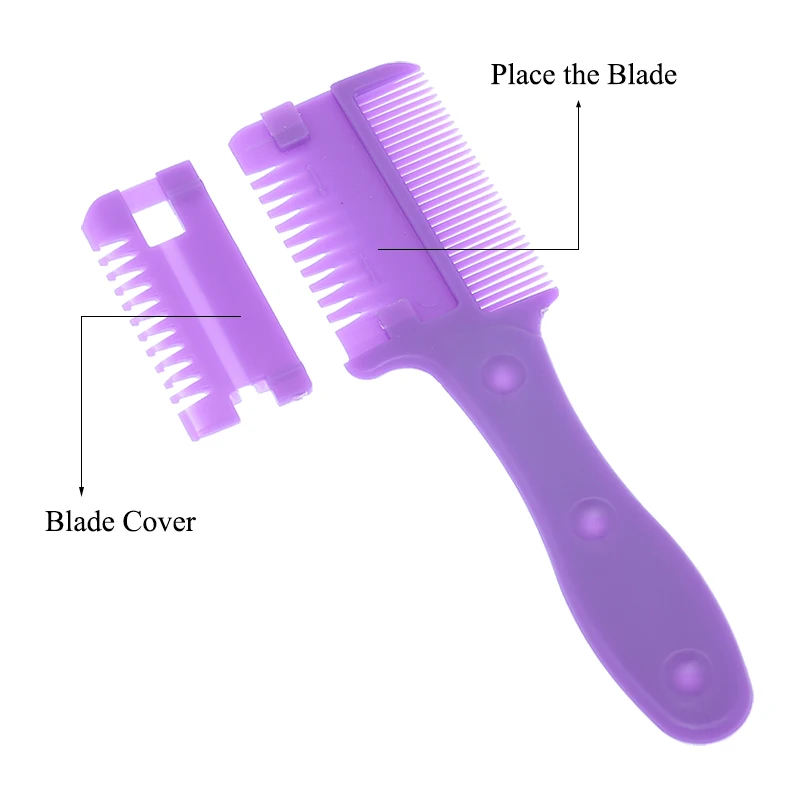 Meisha 1pcs Professional Hair Razor Blade Comb Hairdressing Cutting Thinning Comb Home DIY Thinning Trimmer Inside Blade C0010A