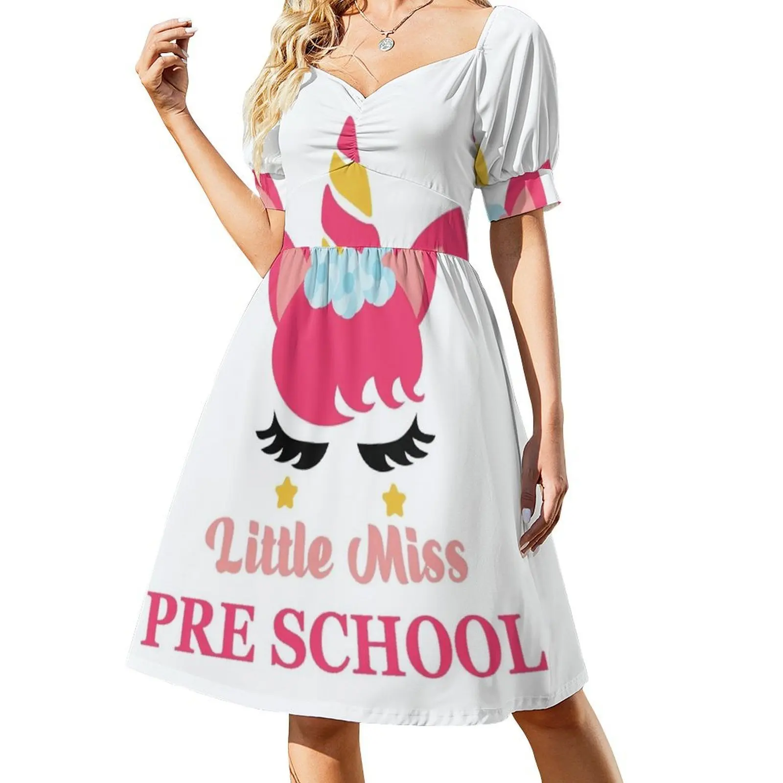 فستان حفلات أنيق لمرحلة ما قبل المدرسة في اليوم الأول للنساء لمرحلة ما قبل المدرسة مع خيارات قصيرة/طويلة/بدون أكمام للعودة إلى