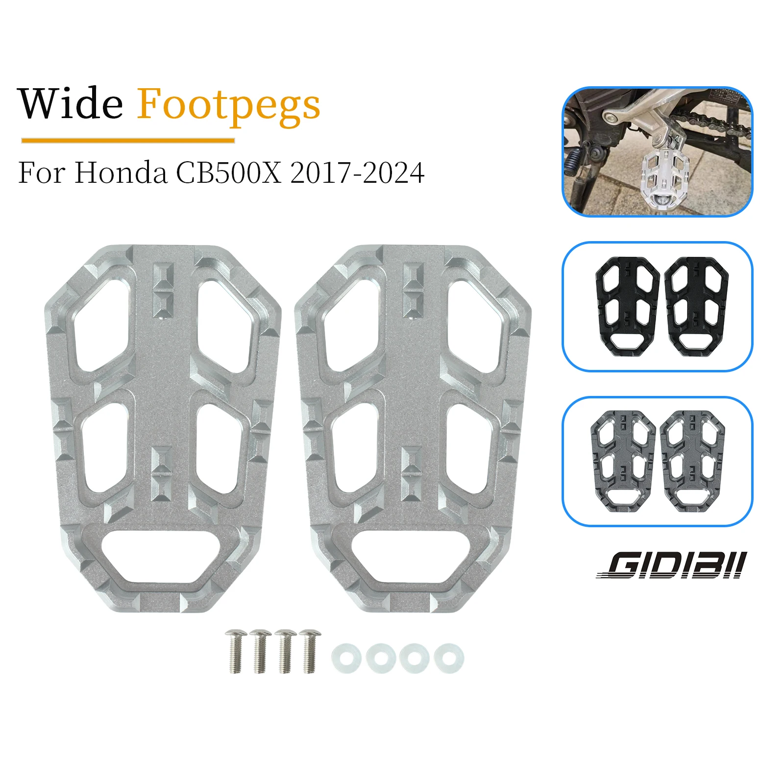 

Motorcycle Front Footrest Extensions Pad For Honda CB500X 2017 2018 2019 2020 2021 2022 2023 2024 Wide Foot Pegs Enlarger Pedal