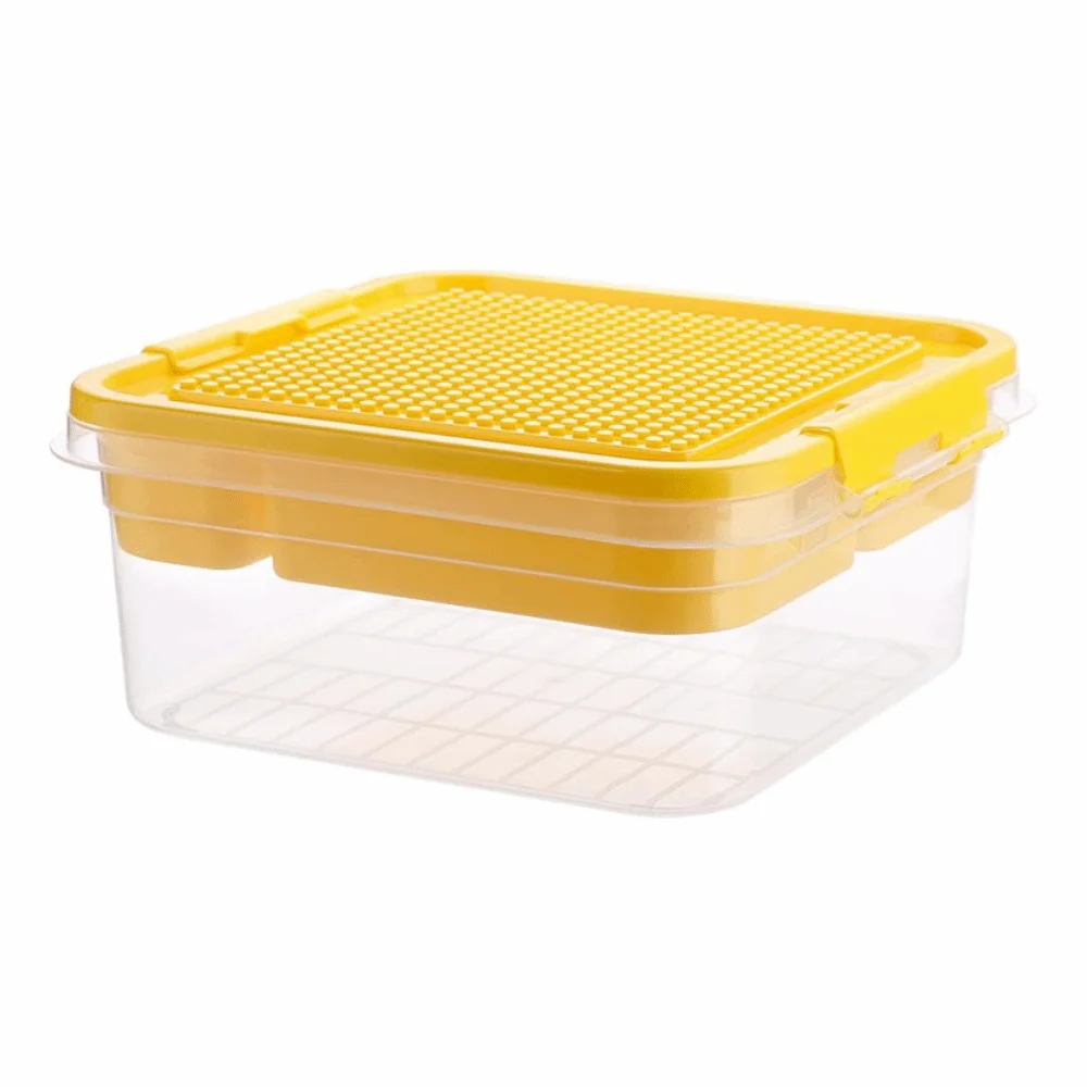 Stackable Building Blocks Storage Box Transparent Double-layer storage Children's Toy Organizer Building Base Dustproof