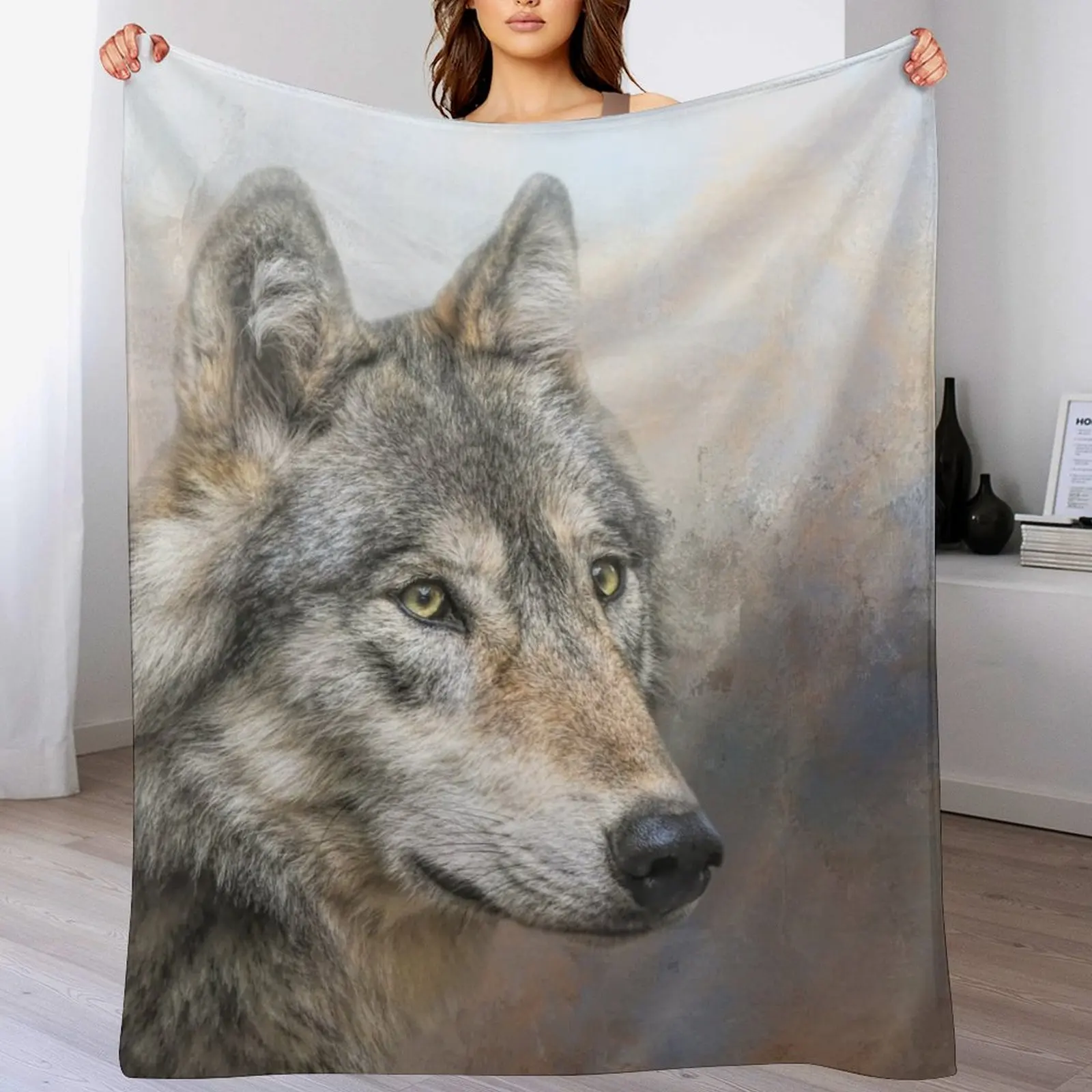 Gray Wolf Throw Blanket Softest Cute Sofa Quilt manga Blankets