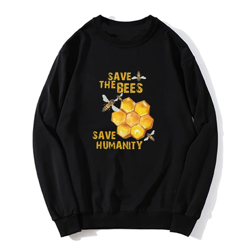 Save The Bees Save Humanity Hoodie Beekeeper beekeeping Sweatshirt Hip Hop Unisex Sweater Cotton Pullover Streetwear