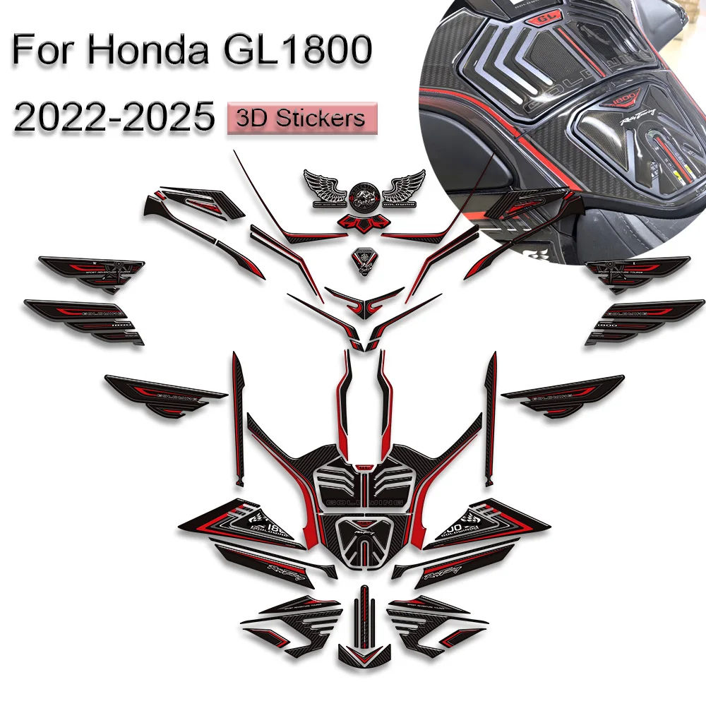 Ensemble de protection pour réservoir de gaz, carburant et huile, autocollants pour carrosserie, pour Honda Goldwing Gold Wing GL1800 LG 1800 F6B Tour carénage garde-boue 2022 – 2025