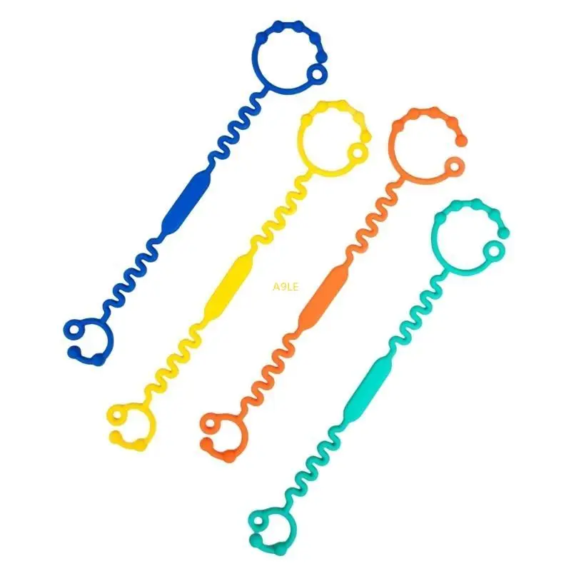 4pcs Baby Toy Safety Straps Silicone Bottle Cup Pacifier Holder for Strollers