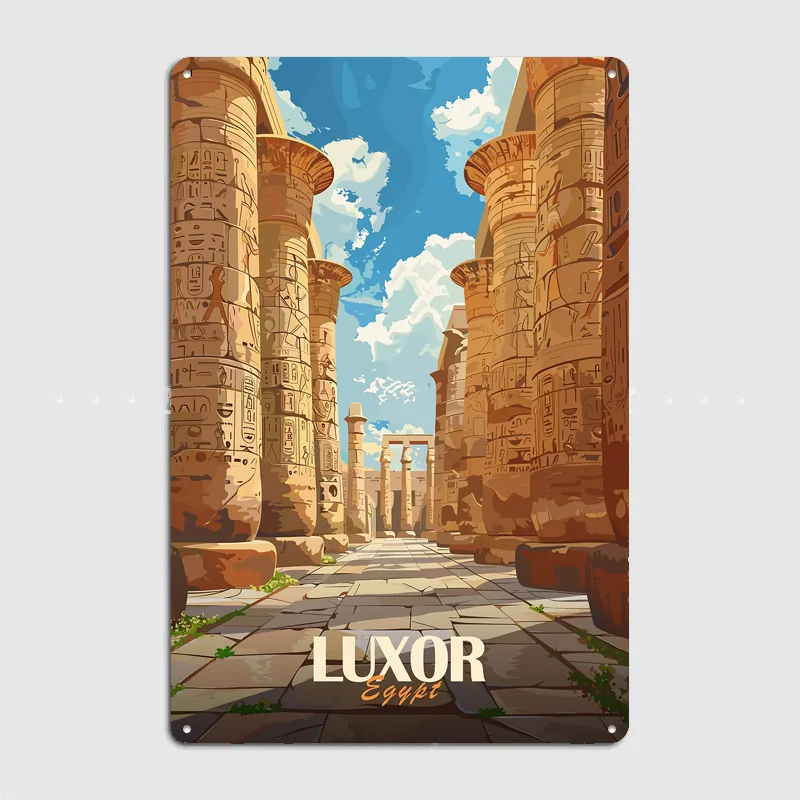 Home Decor Egypt - Luxor Egypt Temple Metal Custom Sign