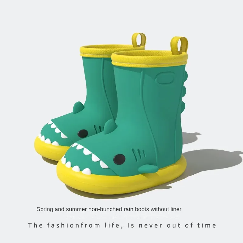 Little shark children rain boots waterproof non-slip cartoon rain boots toddler elementary school boys girls water shoes