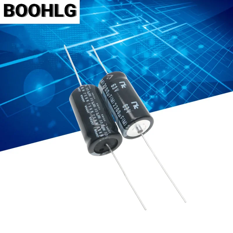 

5PCS original NIC horizontal axial polarized aluminum electrolytic capacitor 63v 2200uf 18X40mm