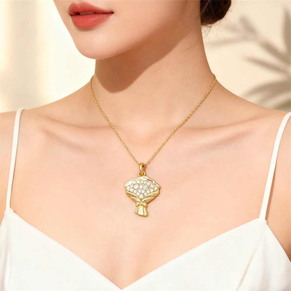3Pcs Pendants Brass Zircon Flo - огляд і ціна Men Accessories Bouquet
