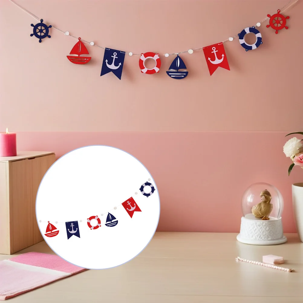 

Ocean Theme Bunting Sailing Style Colorful Banner Decorative Pull Flag Hanging Party Decor for Festival Birthday Outdoor Use