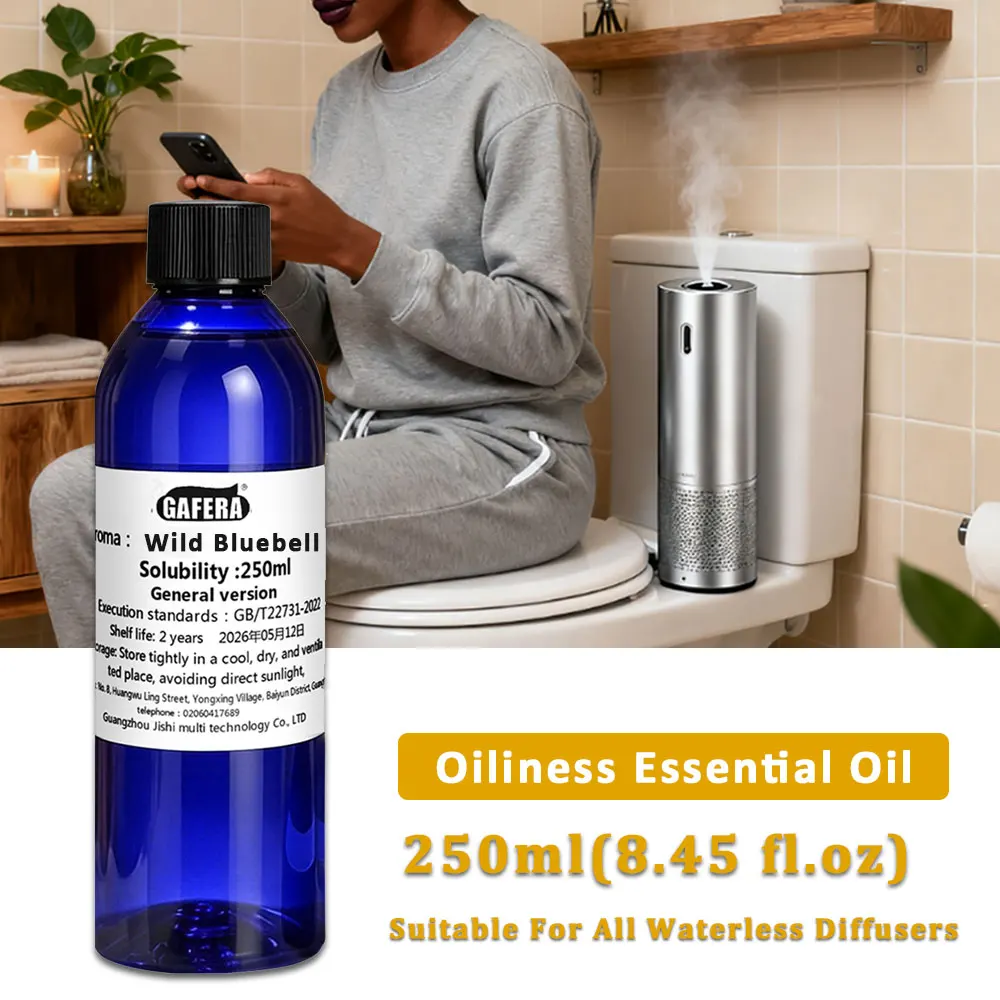 GAFERA 250ml (8.45 fl.oz) Jasmine/Wild Bluebell Essential Oils - For Waterless Diffuser, Hotel Aroma Machine Replenishes Essence