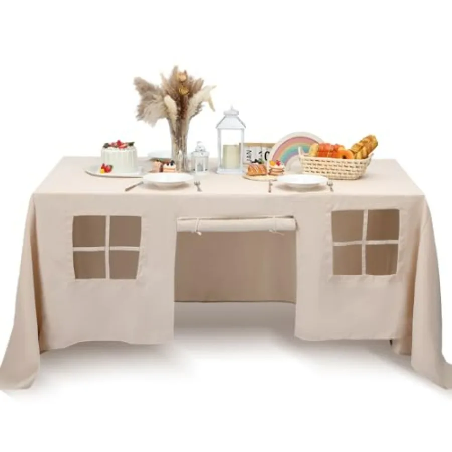 

10ft x 7.5ft Large Playhouse Table Cloth Table Fort Tent Cover Playhouse Indoor Outdoor Tablecloth for Birthday Party Playgroun