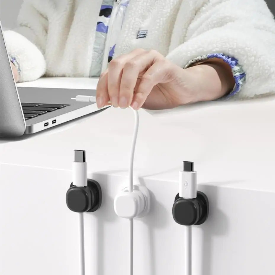 2026 Rotatable Base Cable Clamp Kit 3Pcs Anti‑Slip Wire Holder Household Cord Organizer For Home Car Work Desk Mobile Accessory