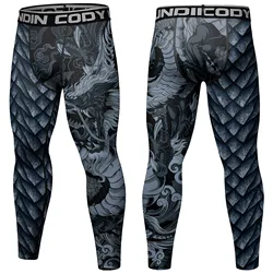 Cody Lundin Custom BJJ Jiu Jitsu Grappling Base Layer Compression Gym Pants Printed Athletic Jogging Compression No Gi Spats