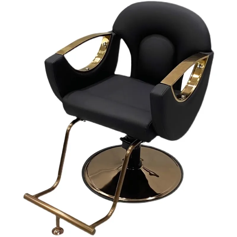 Barbershop Lift Inverted Chair Salon Special Cutting Stool Can Put Upside Down Hair Cutting Chair Gold Chassis Luxury Salon Tool