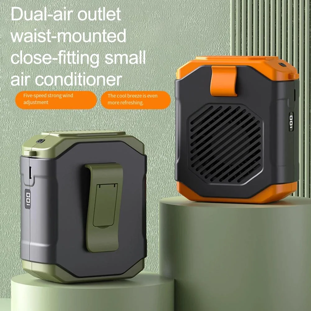 

Портативный вентилятор Вентилятор громкой связи Портативный поясной вентилятор Мощная скорость ветра Дисплей с батареей в реальном времени Универсальный носимый дизайн