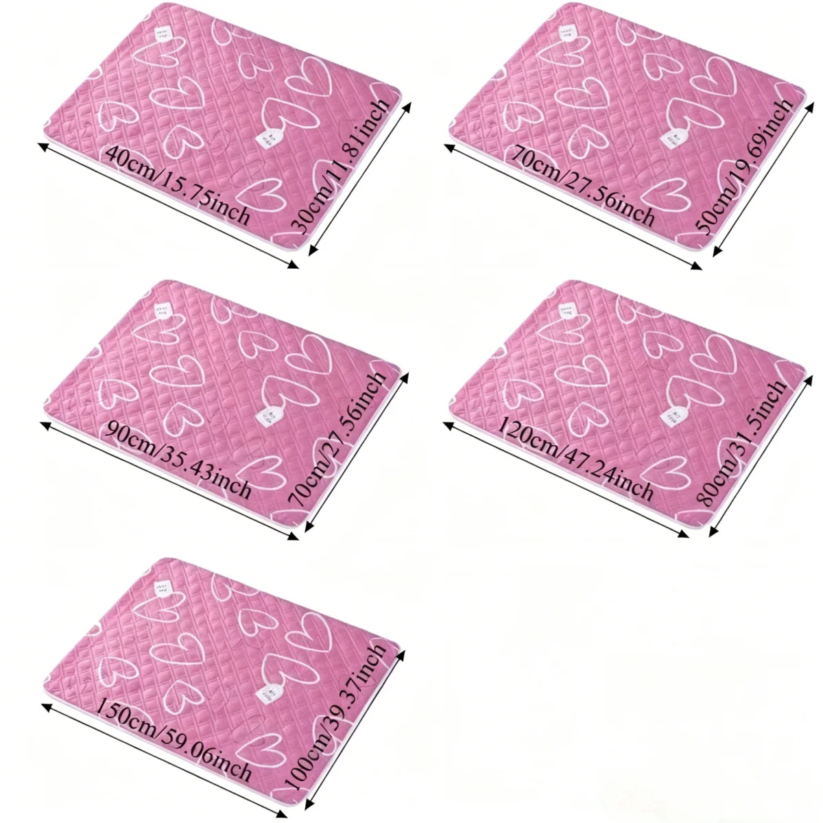 50/80/120 4 Layer Cartoon Dino Heart Diapering Mat Waterproof Washable Changing Pad for Night and Menstrual Protection Baby Care view 3