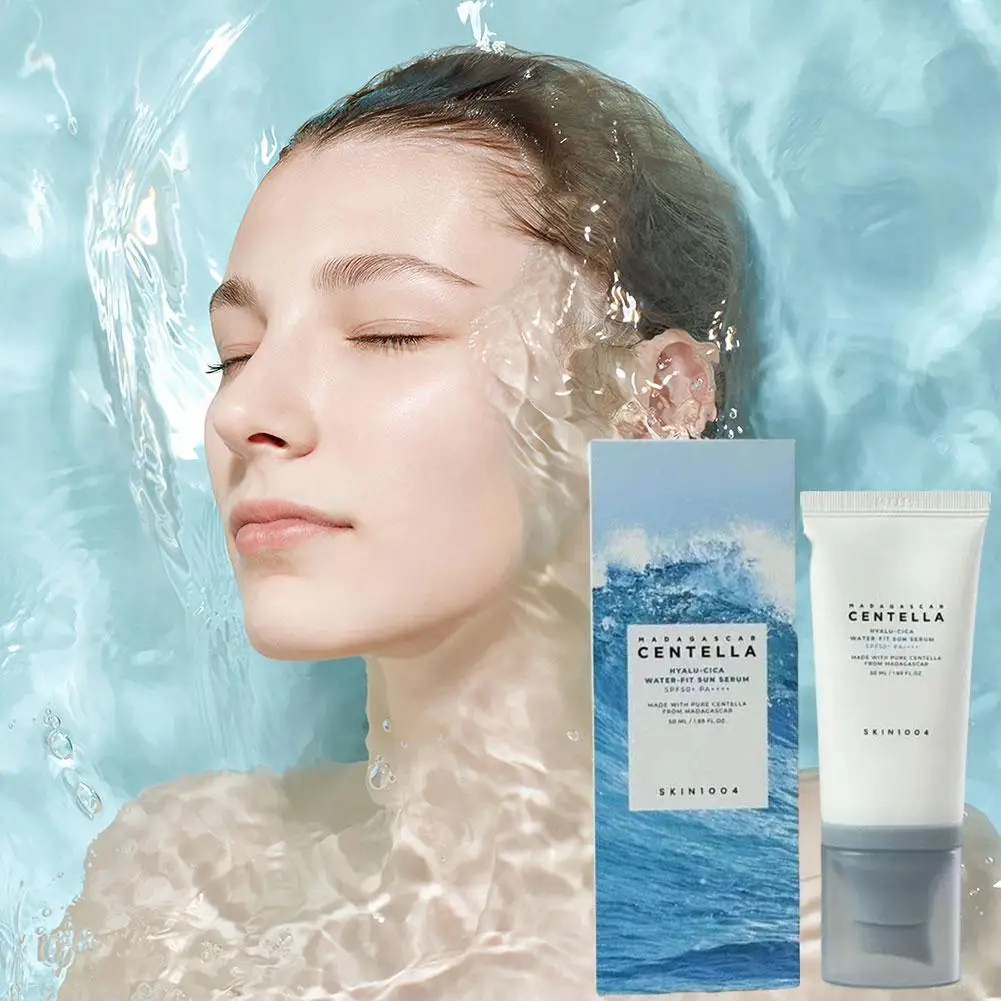 Crema protectora sensible al agua, ácido hialurónico, hierba de nieve, 50mL, Madagascar Centella Hyalu Cica, suero solar resistente al agua