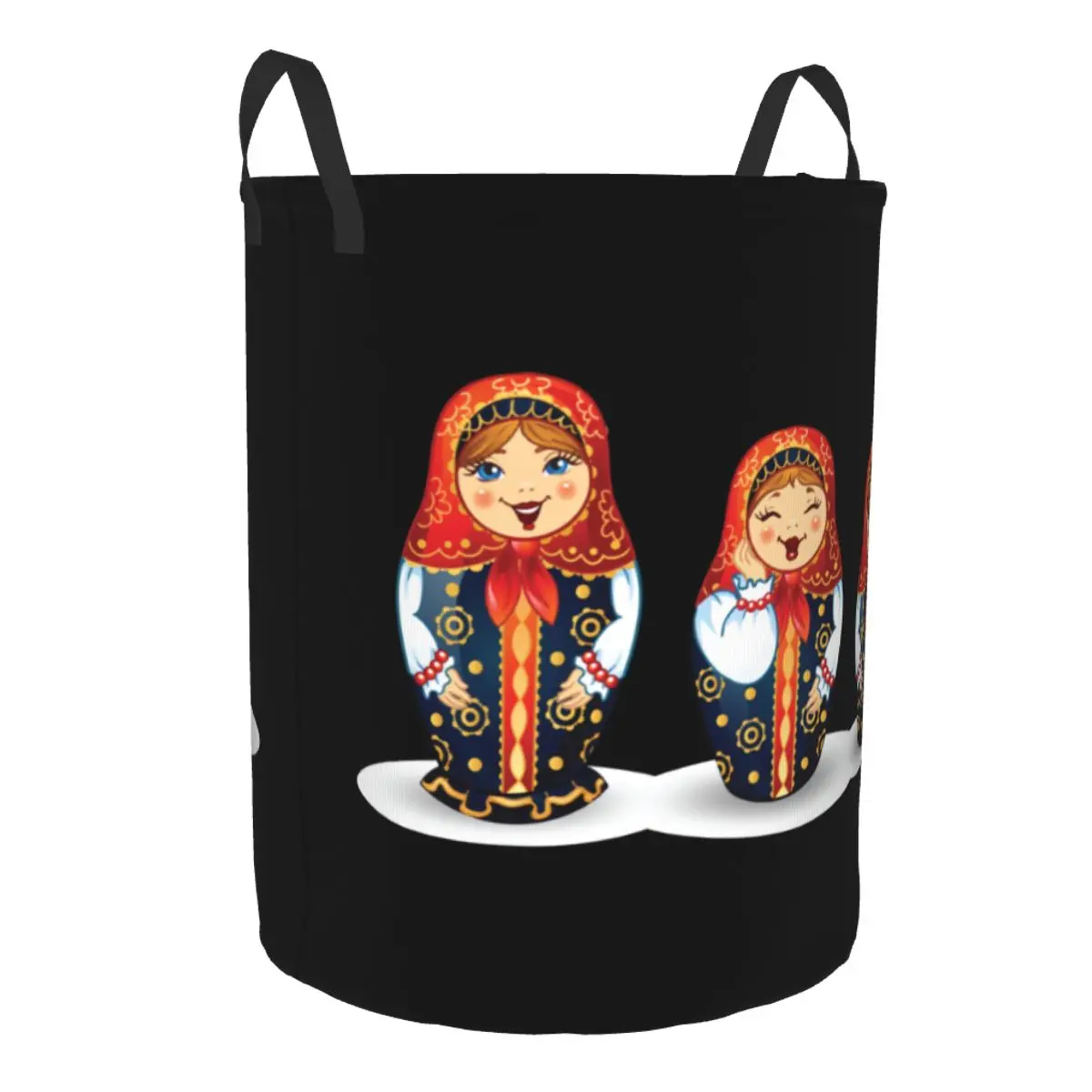 Custom Russian Traditional Art Matryoshka Doll Laundry Basket Nesting Doll Clothes Hamper for Nursery Kids Toys Storage Bin