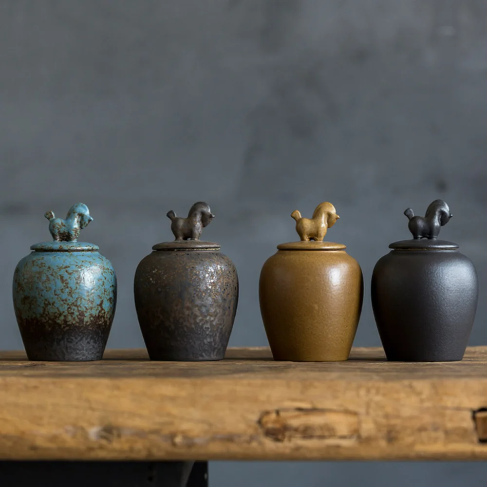 

Китайский винтажный керамический чайник, многофункциональный чайник для хранения, фарфоровая герметичная банка, чайный сервиз, кухонный контейнер, жестяные банки