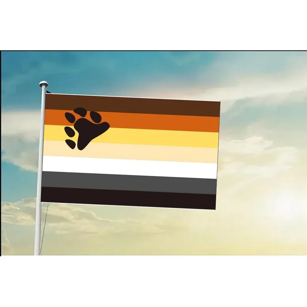 2X3FT 3x5ft Bear Flag BANNER Digital Print with 2 Grommets Custom LGBT Gay Flag