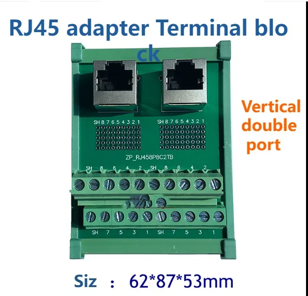 Terminale di trasferimento RJ45 terminale di trasferimento porta di rete terminale Ethernet per installazione su guida verticale a singola e doppia porta