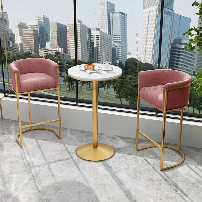 

Counter Height Bar Luxury Modern Dining Chair Accent Metal Legs Chair Nordic Balcony Kitchen Island Silla Backyard Furniture