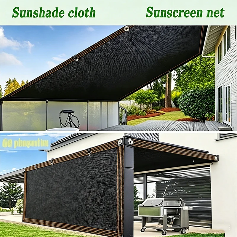 Large Sunshade Sail  Anti-UV Sun Shelter 3x3 4mx4 5x5 6x6 8x8 10x10 Outdoor Yard Garden Balcony Camping Black Sun Shade Sail