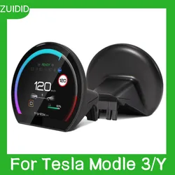 For Tesla Model 3 Y Display Head Up LCD Display Mileage Speed Door Open Informatiom Car Meter Digital LCD Dashboard Driver Mini