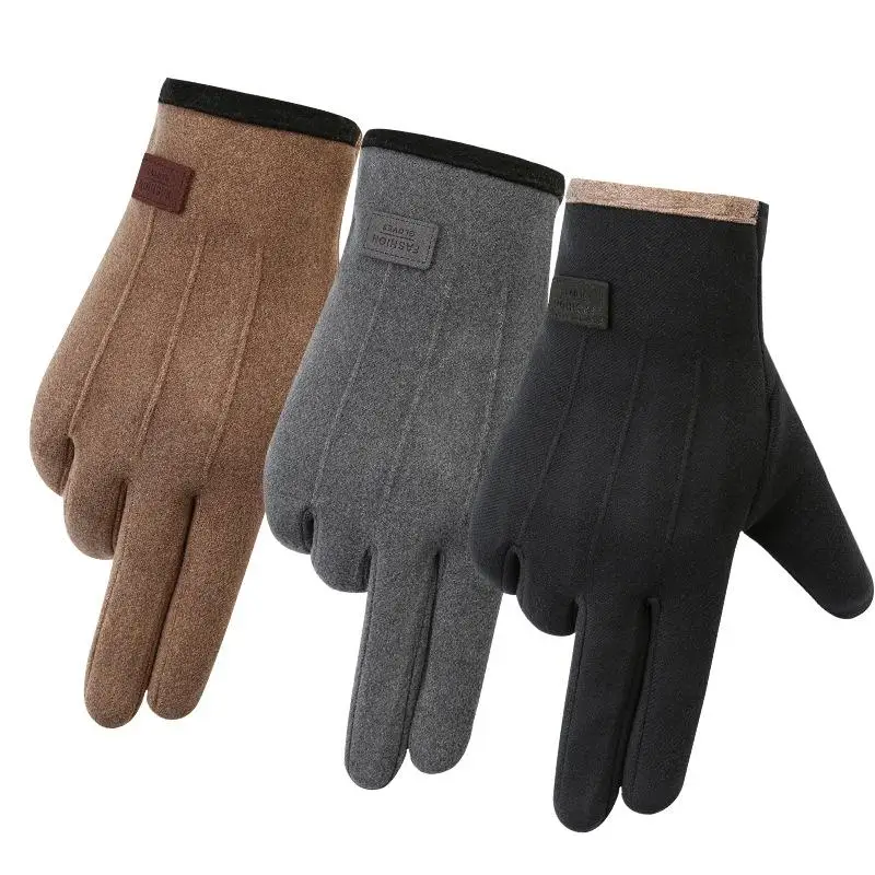 Luvas Térmicas Touch Screen para Homens e Mulheres, Luvas, Quente, Fino, Cashmere, Sólido, Simples, Ciclismo, Drive, Windproof, Inverno