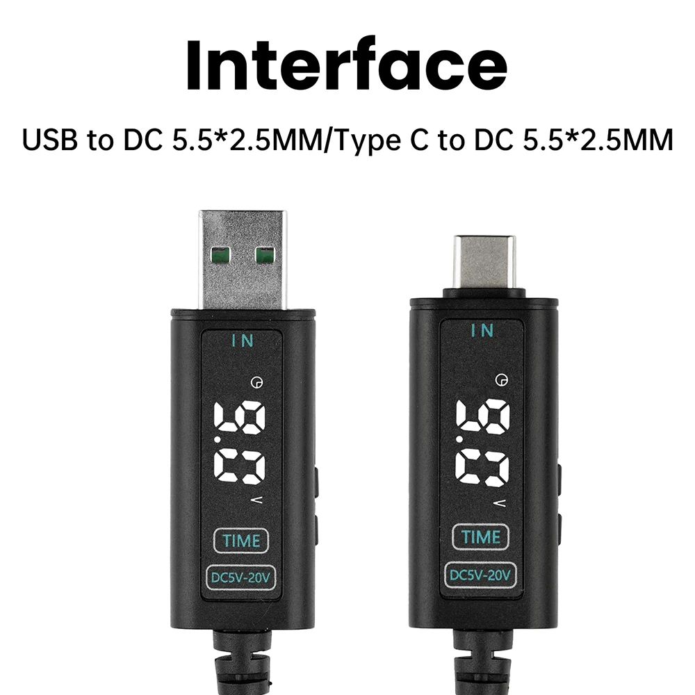 DC5V 12V 20V Boost Step-up Converter Cable 5.5*2.5MM Connecter For Power Supply/Charger/Power Converter USB/Type-C Router Laptop