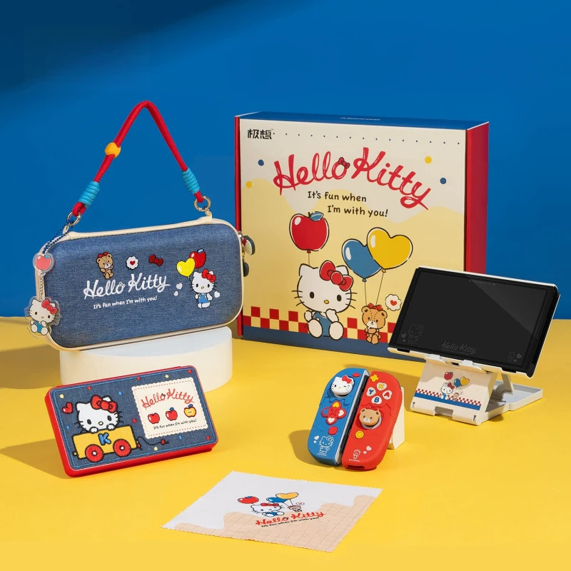 Estuche Protector de Dibujos Animados Kt para Nintendo Switch2/OLED, Bolsa de Almacenamiento, Tapas para Joysticks, Kit de Estuche de Transporte NS2, Consola de Juegos, Regalo de Cumpleaños