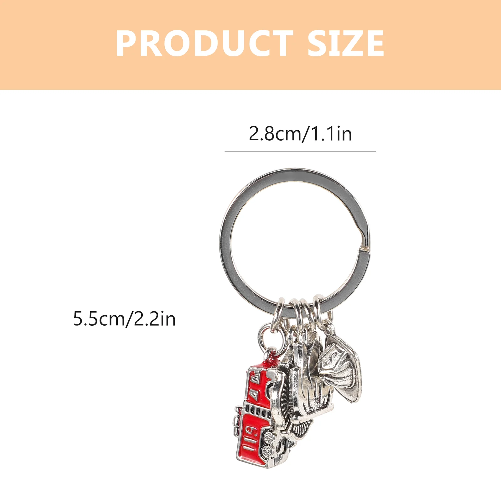 Firefighter Backpack Pendant Cartoon Keychain Lovely Keychains Zinc Alloy Fighting