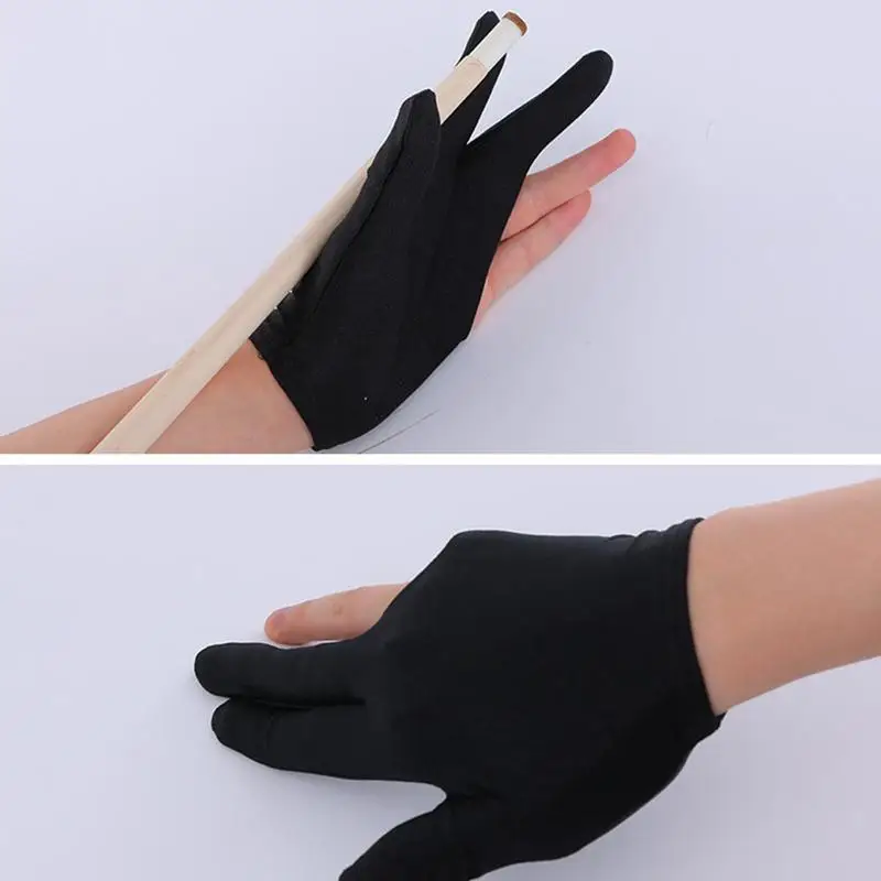 2Pcs Professional Open Finger Billiard Pool Gloves Snooker Pool Gloves Portable Light Elasticity Billiard Training Hand Gloves