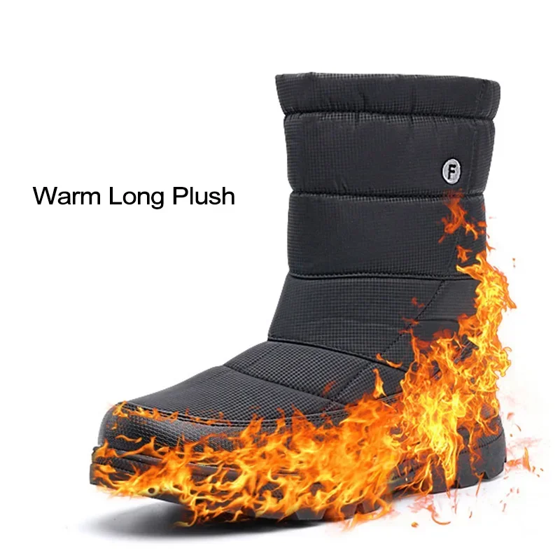 

Winter Couple Boots Plush Warm Snow Boots Fashion Mid-calf Cotton Shoe Waterproof Snow Boot Outdoor Non Slip Platform Boot Botas