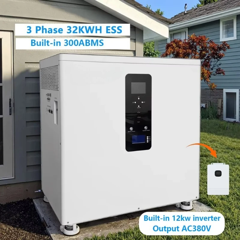 All-In-One 51.2V 628Ah 560Ah 32kWh 28kWh Lithium Battery+ 12KW AC380V Inverter Home Energy Storage System WiFi Monitor