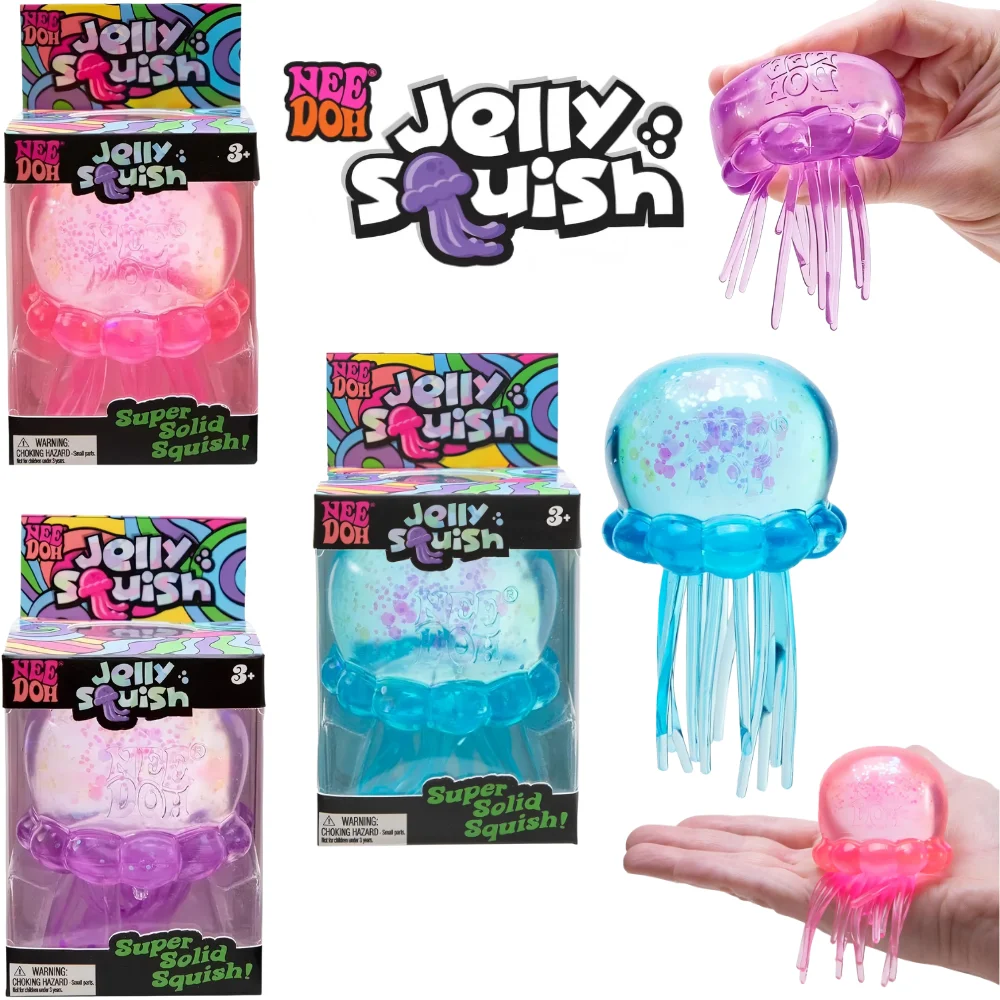 Juguete de Medusa Blanda, Juguete Antiestrés de Gelatina para Apretar, Juguete Sensorial de Tentáculos Ondulantes con Caja de Color