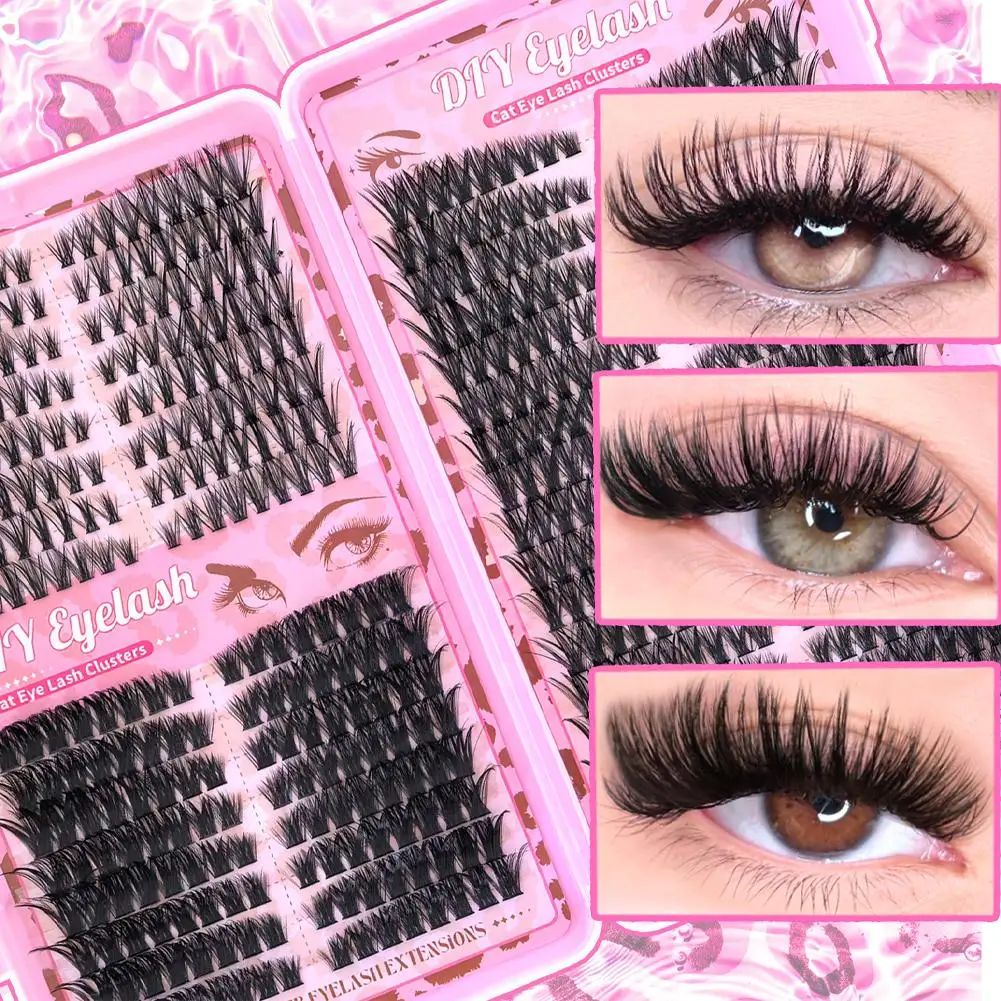 Eyelash Book Set Segmented Cluster Large Capacity False Eyelashes Thick Curly Natural DIY Lashes 40P 60P 80P Curl Lash Extension