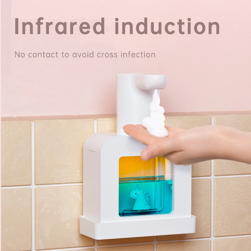 Wall Mountable Automatic Sensor Foam Soap Dispenser USB Charging Cartoon Foam Machine Smart Contactless Hand Sanitizer Machine