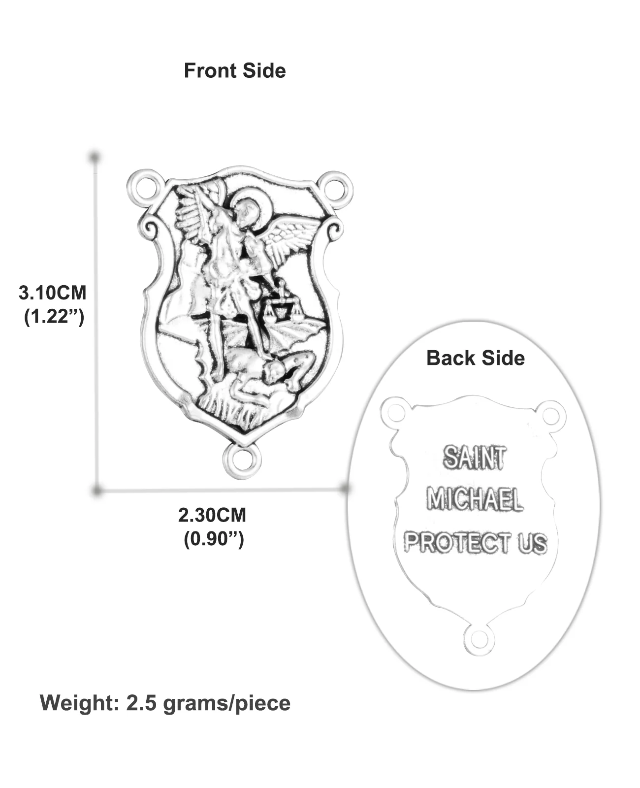 30 Stück katholische Der Erzengel Saint Michael Schutzmedaille Rosenkranz Verbinder Teil für DIY religiöse Schmuckherstellung Zubehör – Detail 1
