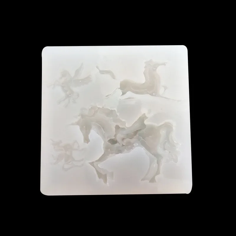 New 1PCS 4 Style Horses Charms Craft DIY Transparent UV Resin Liquid Silicone Combination Molds for Necklace Making Jewelry