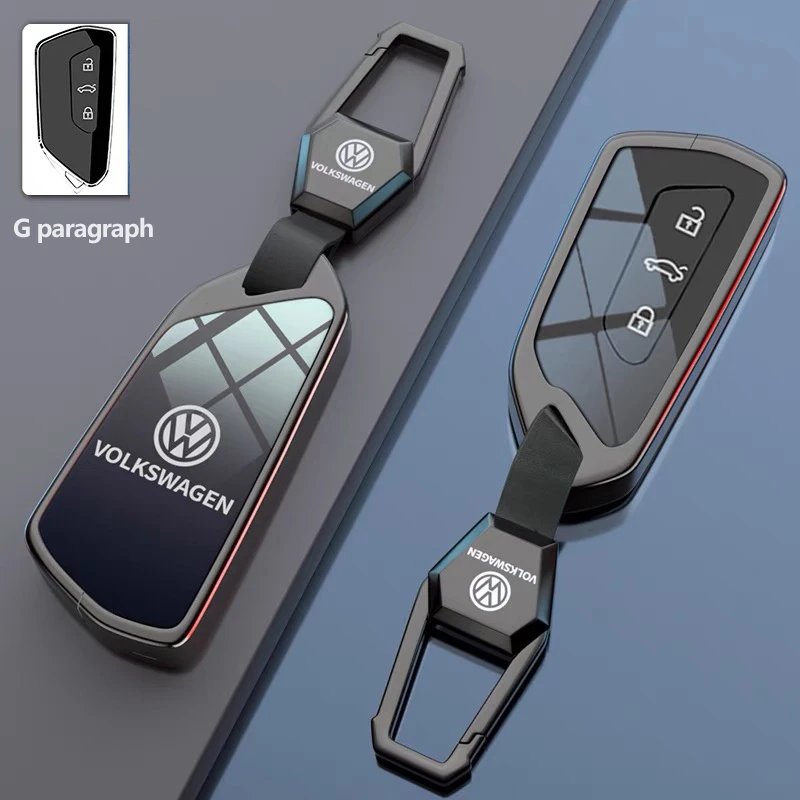 The mirror zinc alloy black key cover is a Volkswagen Magotan/ CC/Golf8 /MK4/premium key chain accessory