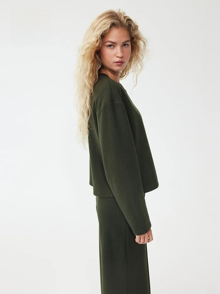 H&M 冬用レディースオーバーサイズフーディー 305328 ポリエステル綿混紡 快適なストリートウェア スタイリッシュでファッショナブルなカジュアルフーディー