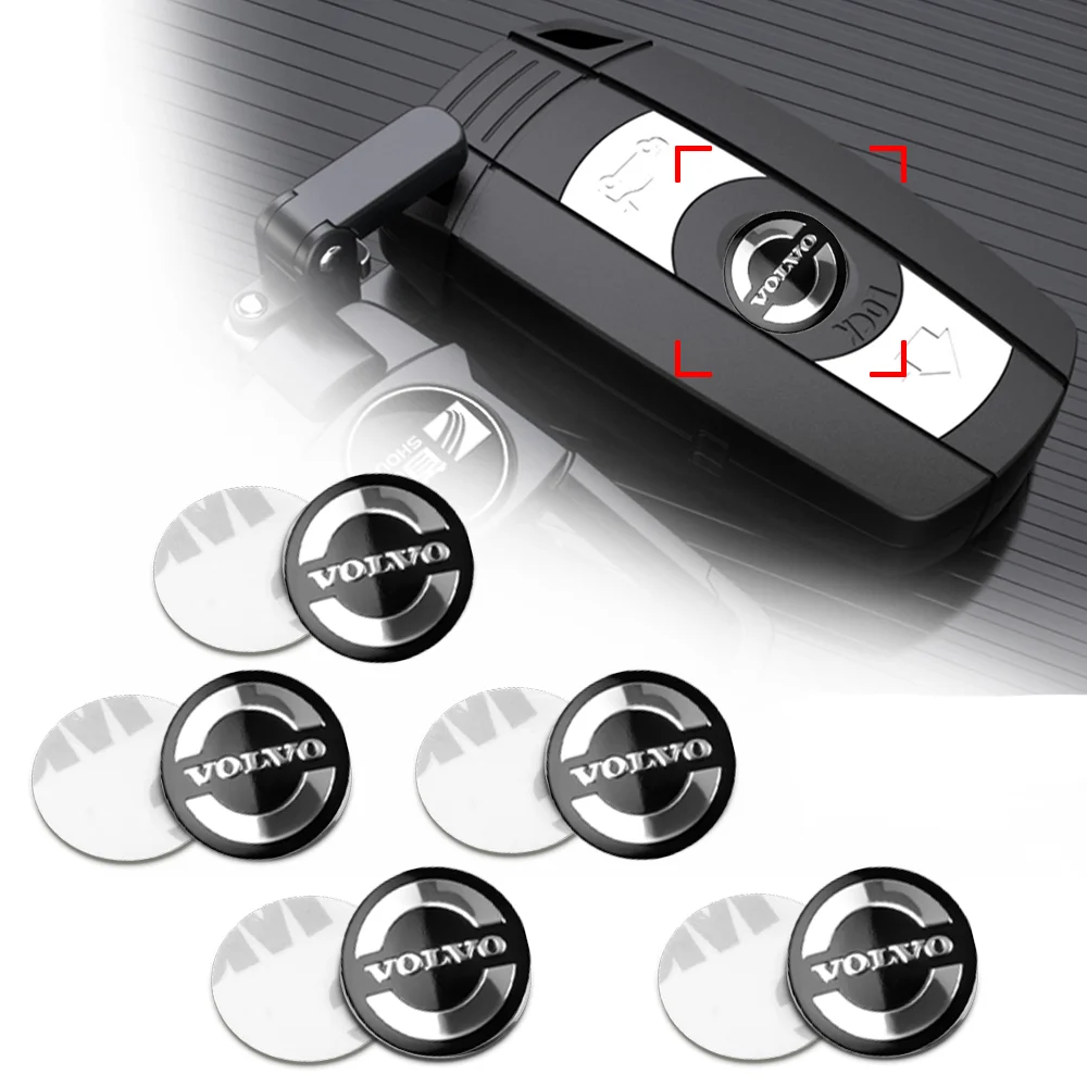 10pcs Car Key Badge Emblem Replacement Stickers For Volvo RDESIGN T6 AWD S40 S60 S90 XC40 XC60 XC90 V40 V50 V60 V70 V90 S80L S70