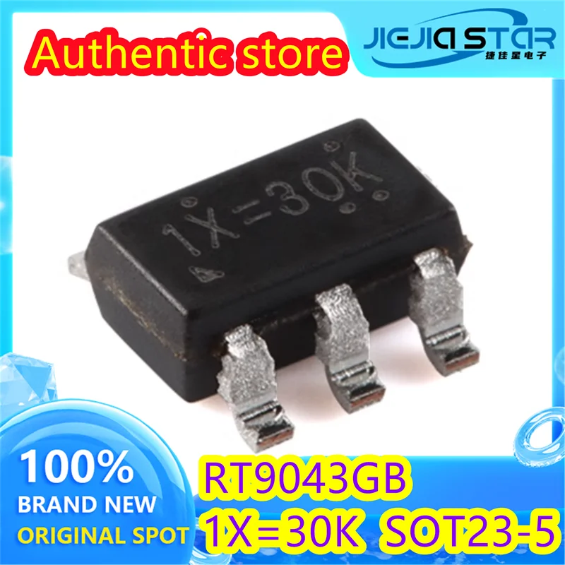 

(10/100 pieces) RT9043GB SOT23-5 Code 1X=30K 1X= High PSRR Low Dropout 400mA Adjustable LDO Regulator Chip Brand New Original