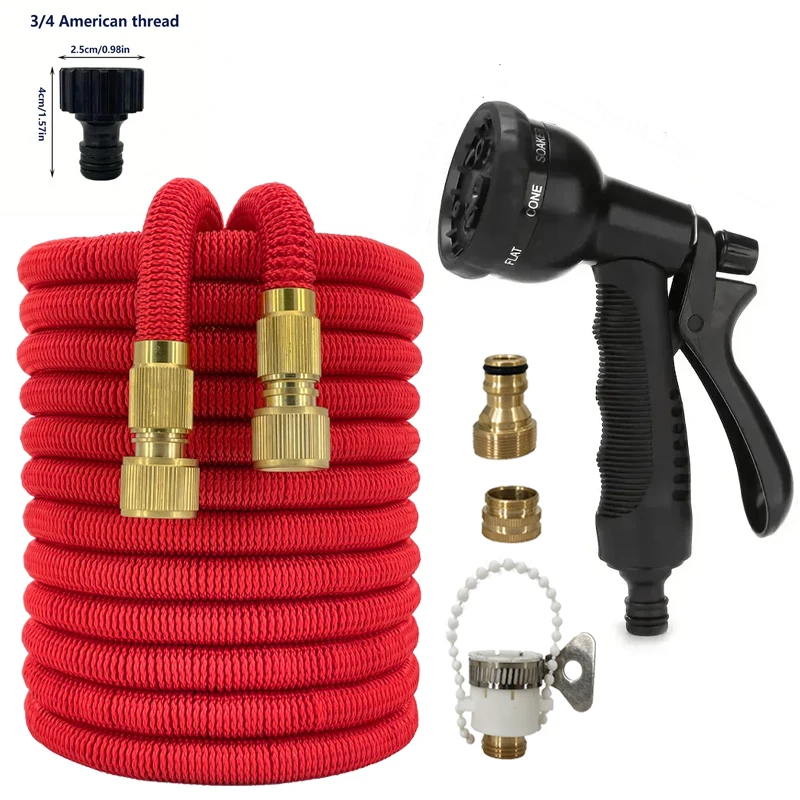 High Pressure Garden Water Hose Expandable Double Metal Connector Pvc Reel Magic Water Pipes for Garden Farm Irrigation Car Wash