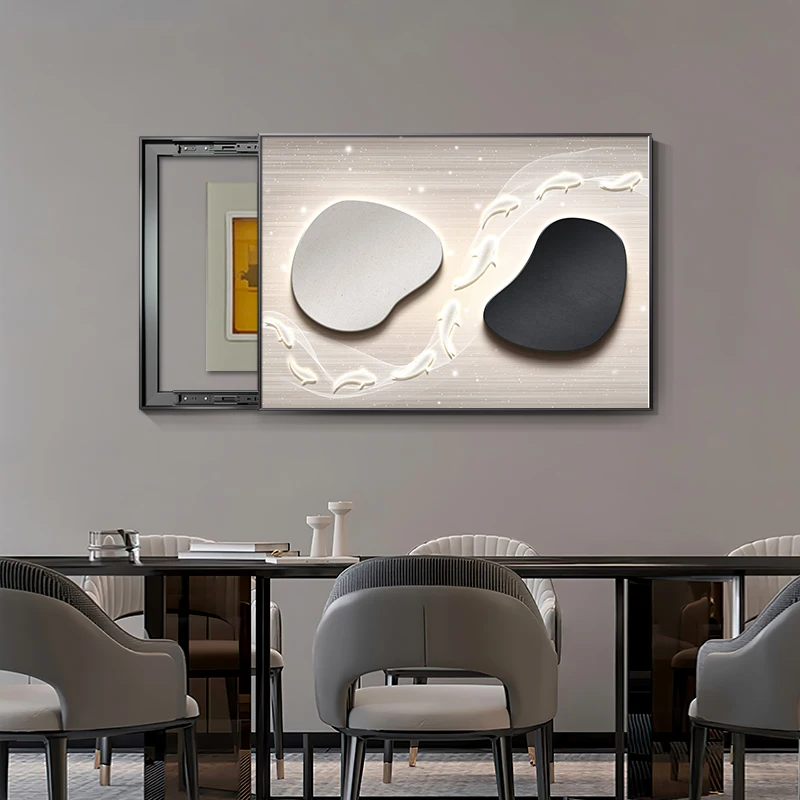 

Modern light luxury nine fish map meter box hanging painting restaurant distribution box painting decorative painting horizontal