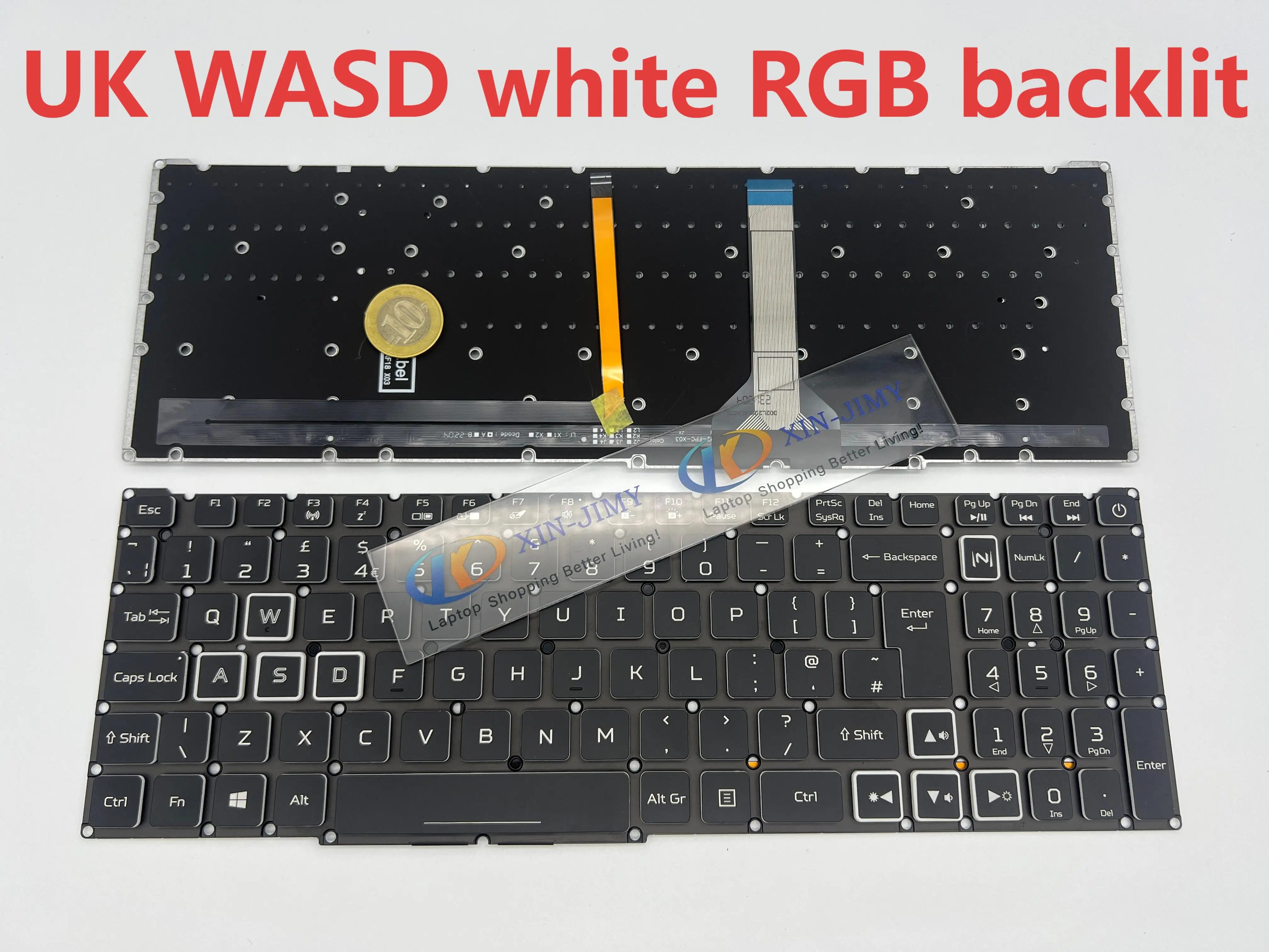 AN515-45 UK RGB Backlit Keyboard For Acer Nitro 5 AN515-45 AN515-56 AN515-57/58 AN517-41 AN517-53 AN517-54 Helios 300 PH315-54
